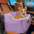 Dog Car Seat for Small Medium Dogs Purple - Elevated Booster for Pets