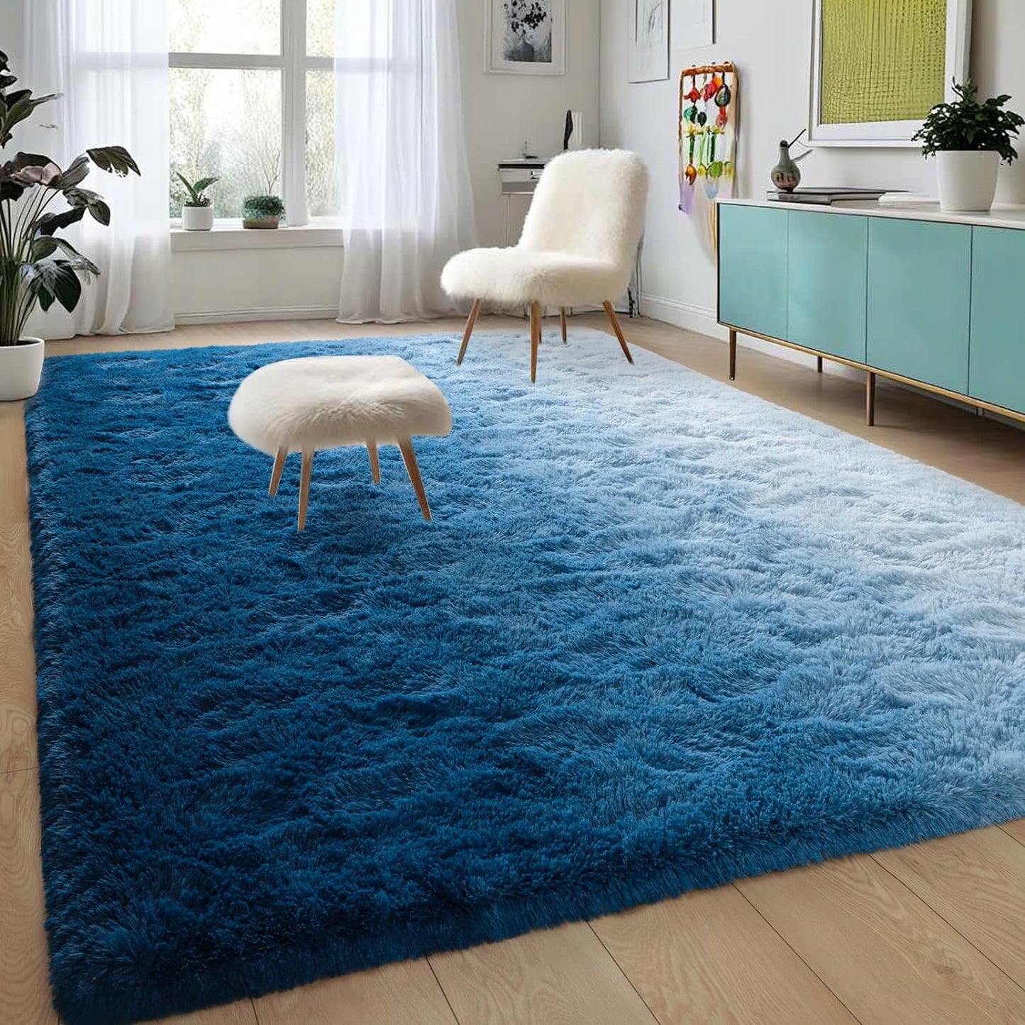 DweIke Luxury Fluffy Kids Rugs for Living Room Bedroom Decor