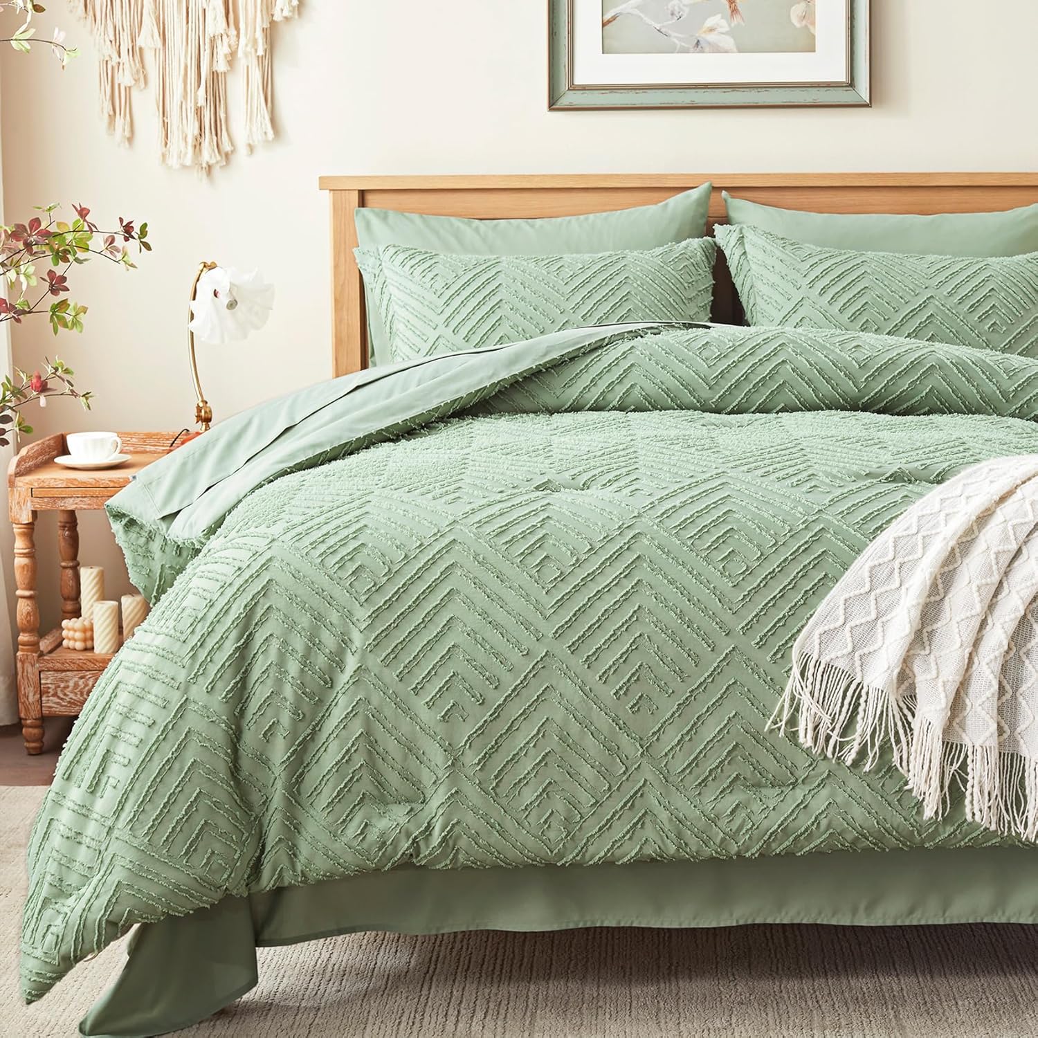 Zzlpp Queen Comforter Set 7 Pieces for Cozy All Season Use