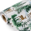 Jumbo Christmas Wrapping Paper 30 in x 100 ft - Watercolor Elk Design