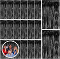 20 Pack Black Party Streamers Backdrop Tinsel Foil Fringe Curtains