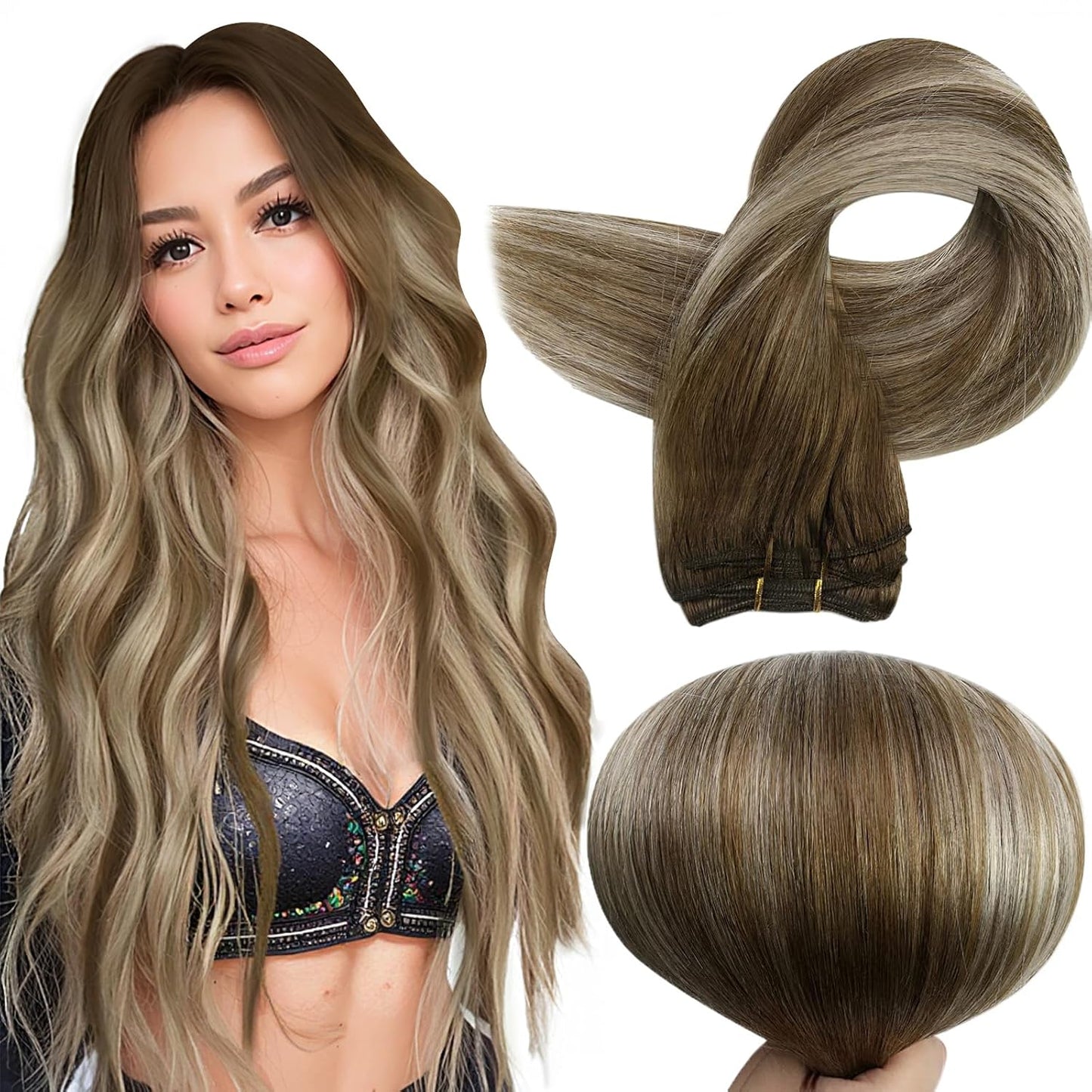 Full Shine 22 Inch Sew In Hair Extensions for Stunning Volume