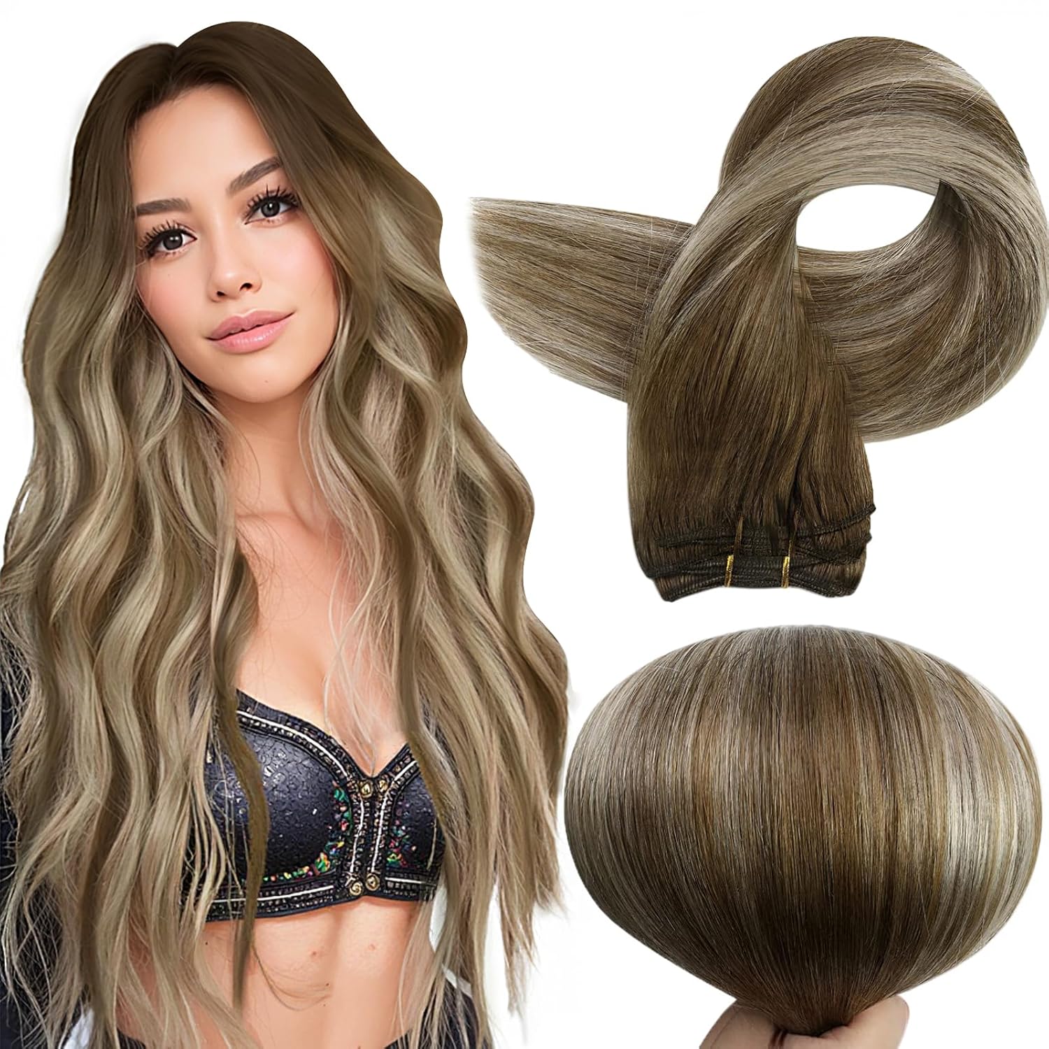 Full Shine 22 Inch Sew In Hair Extensions for Stunning Volume
