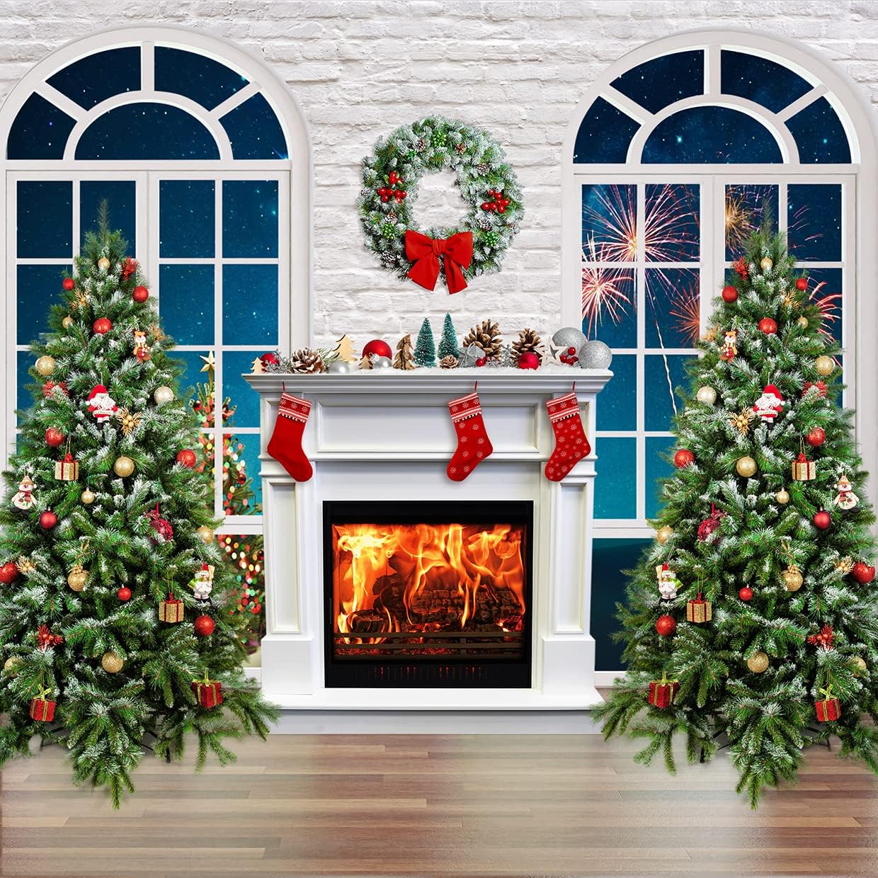 SJOLOON Christmas Backdrop for Photography - 10x10FT Size