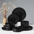HaWare Dinnerware Sets 12-Piece Stoneware Set for 4 - Matte Black