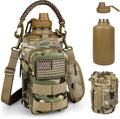 Half Gallon Water Bottle Insulated with Sleeve - Tactical 64 oz Jug