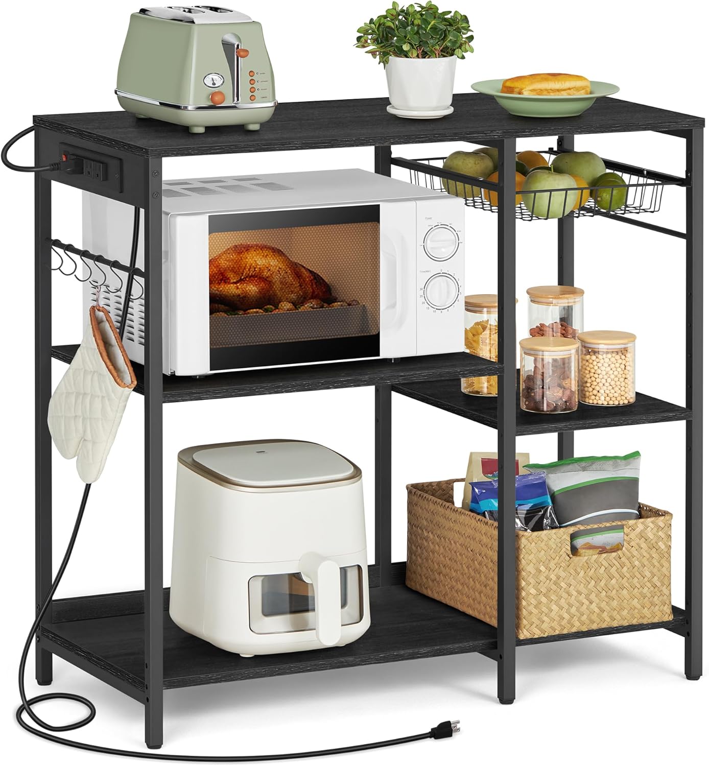 VASAGLE Baker's Rack: Stylish Storage & Charging Stand
