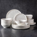 Ceramic Dinnerware Sets for 8 with Wavy Edge - Lightweight & Durable
