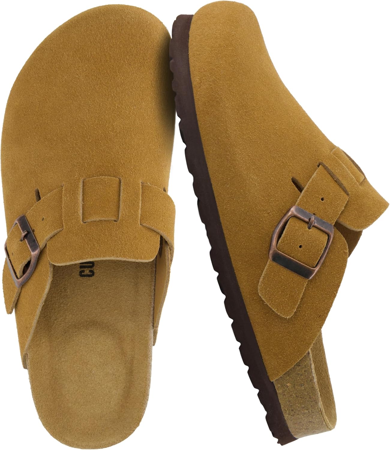 CUSHIONAIRE Hana Genuine Leather Suede Classic Clog for Women