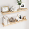 Fuqing Natural Floating Shelves 36 in Set of 2 - Raw Paulownia Wood
