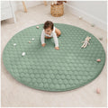 Comfy Cubs Round Kids Play Mat 60 in - Soft Quilted Fern