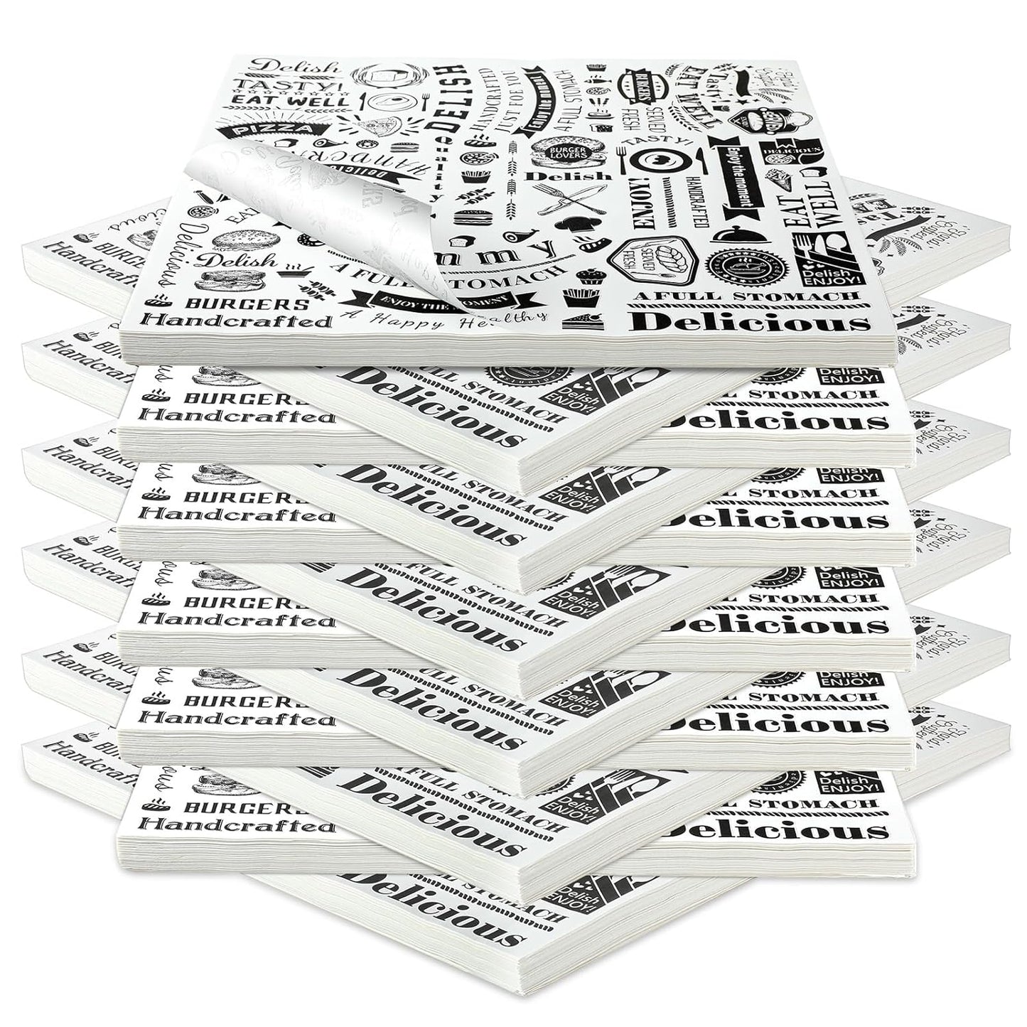 2400 Pcs 12 x 12 Inch Deli Wax Paper Sheets for Food Wrapping
