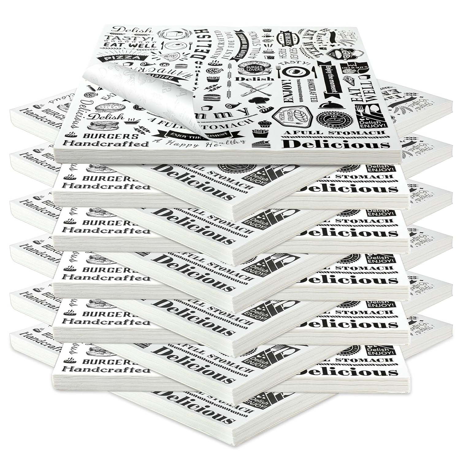 2400 Pcs 12 x 12 Inch Deli Wax Paper Sheets for Food Wrapping