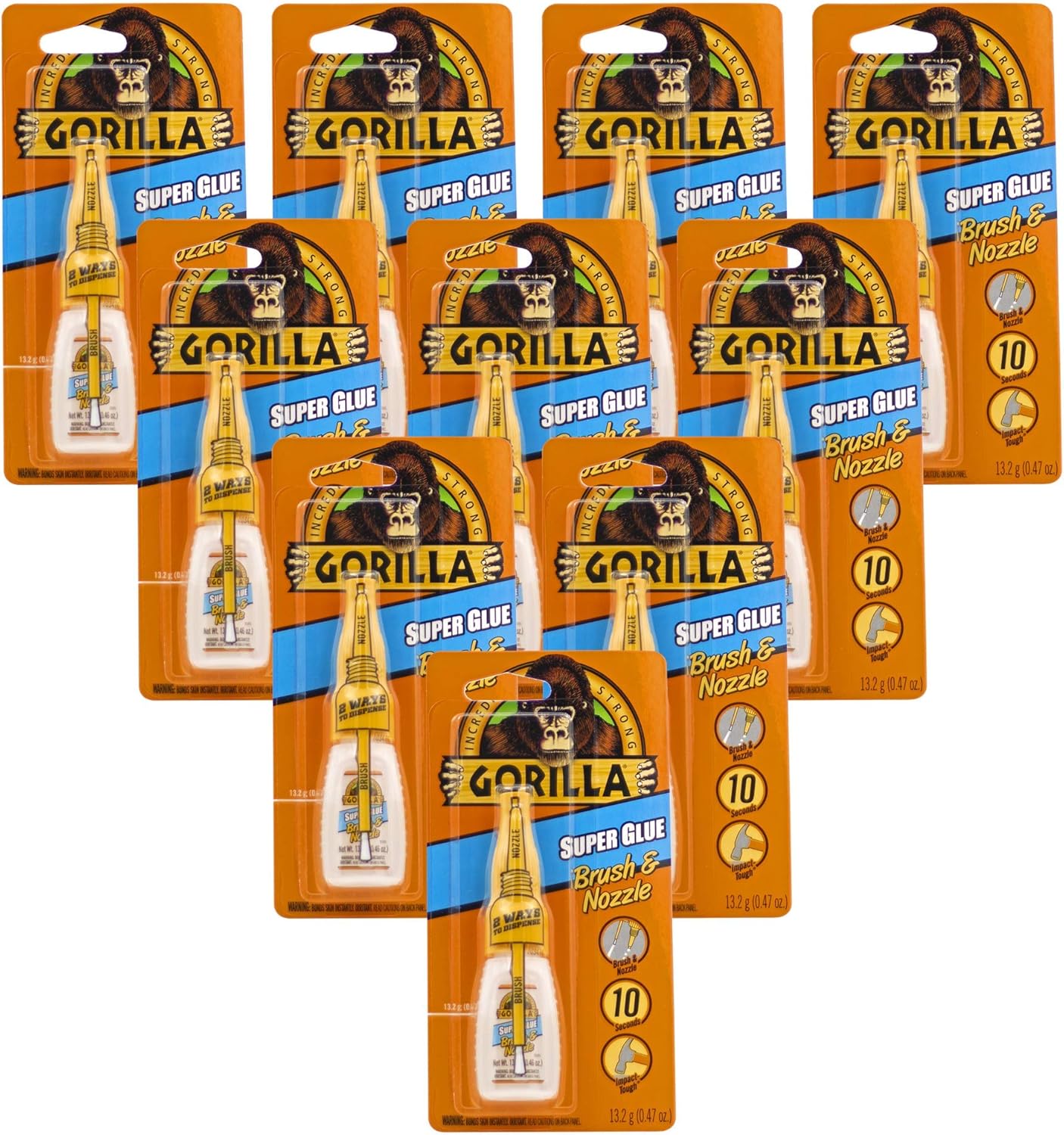 Gorilla Super Glue with Brush & Nozzle for Versatile Bonding