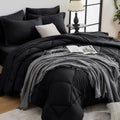 HEVUMYI Black Twin-XL Comforter Set - Ultra Soft 5-Piece Bedding