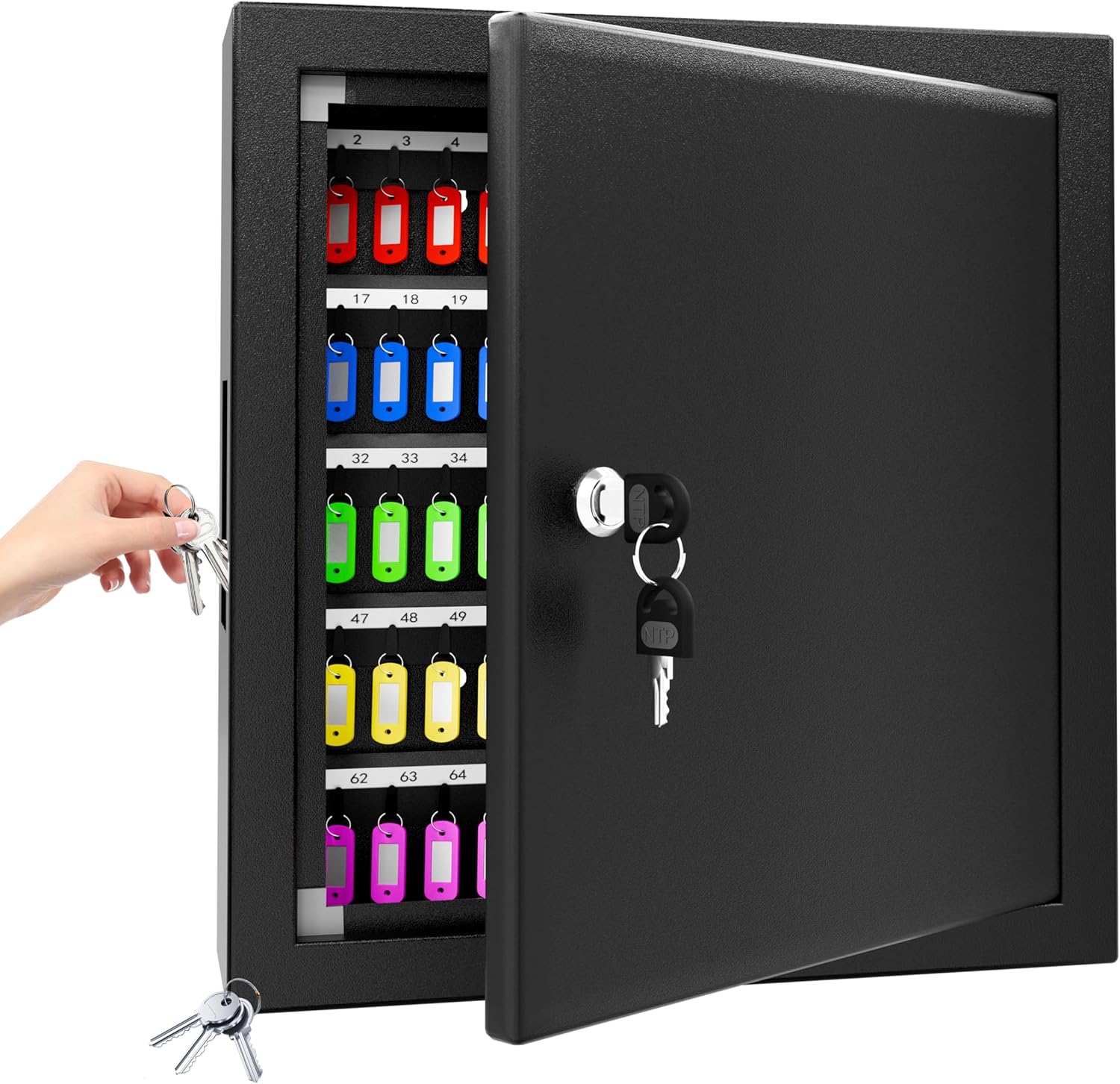 XDeer Key Box Wall Mount - 125 Key Organizer Cabinet for Safety