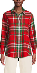 Women's Flannel Boyfriend Fit Long Sleeve Shirt - Soft 100% Cotton