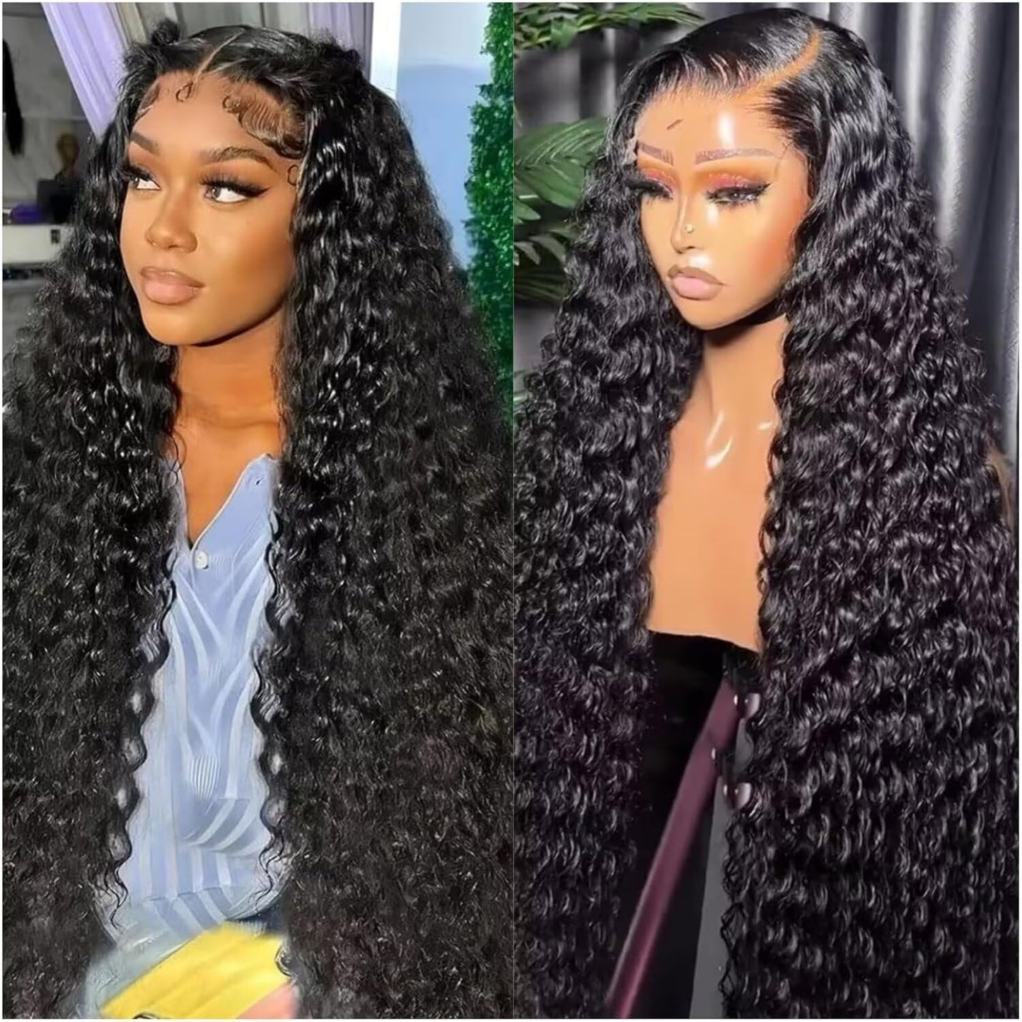 20 Inch Lace Front Wigs Human Hair Water Wave for Women
