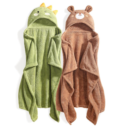 Toddler Bath Towel Set for Boys and Girls, 2-Pack Hooded Towels