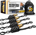 Retractable Ratchet Straps 1 in x 10 ft - Fast Secure Tie-Downs