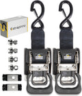 2PCS Stainless Steel Retractable Ratchet Straps 1 7/8 in x 4 ft