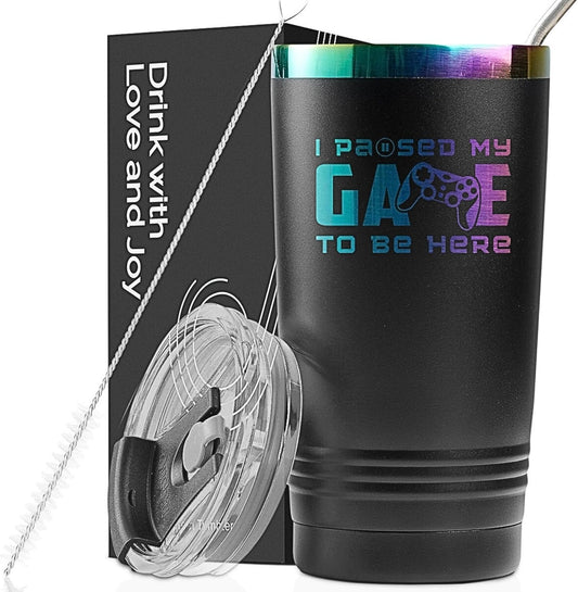 Onebttl Stainless Steel Gamer Mug: Pause Game & Hydrate