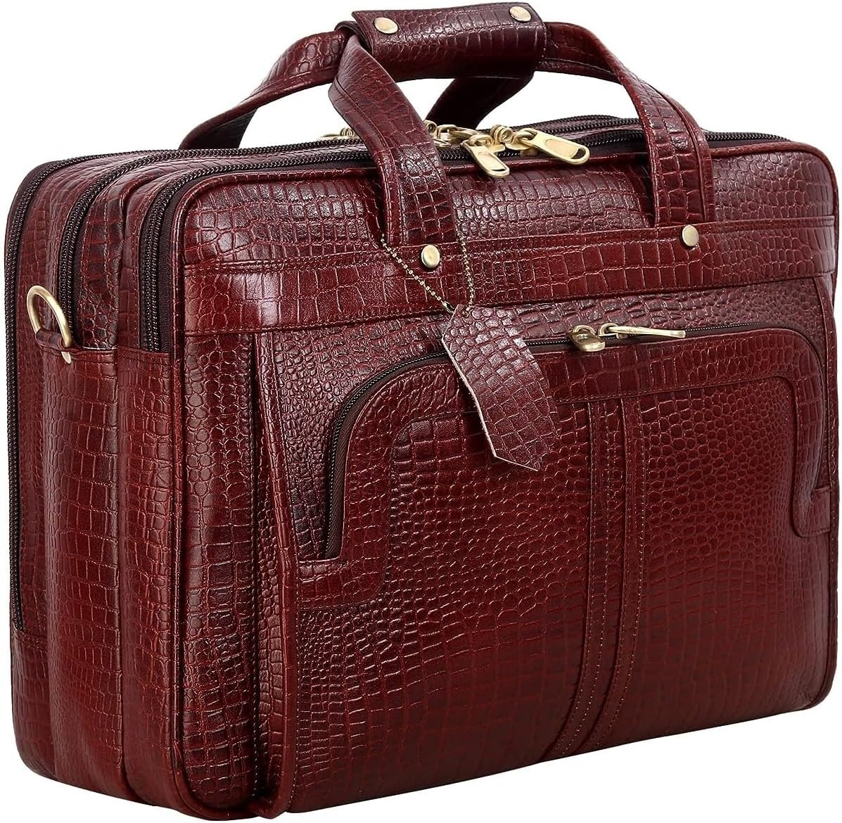 Full Grain Leather 16 Inch Briefcase for Business Professionals