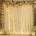 20x8ft Champagne Tulle Backdrop Curtains with Lights - Elegant Photo
