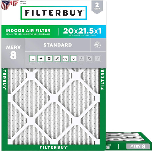 20x21.5x1 Air Filter MERV 8 for Dust & Allergy Defense