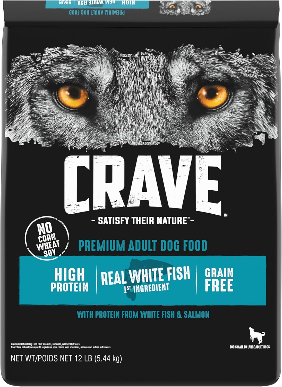 CRAVE Grain Free High Protein Dry Dog Food with Fish & Salmon