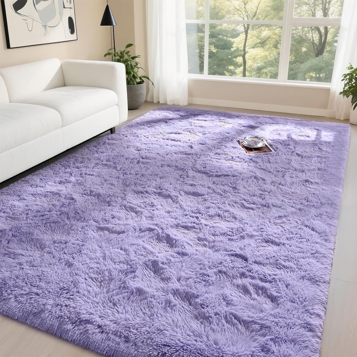 Fluffy Shaggy Area Rug for Living Room and Bedroom Comfort