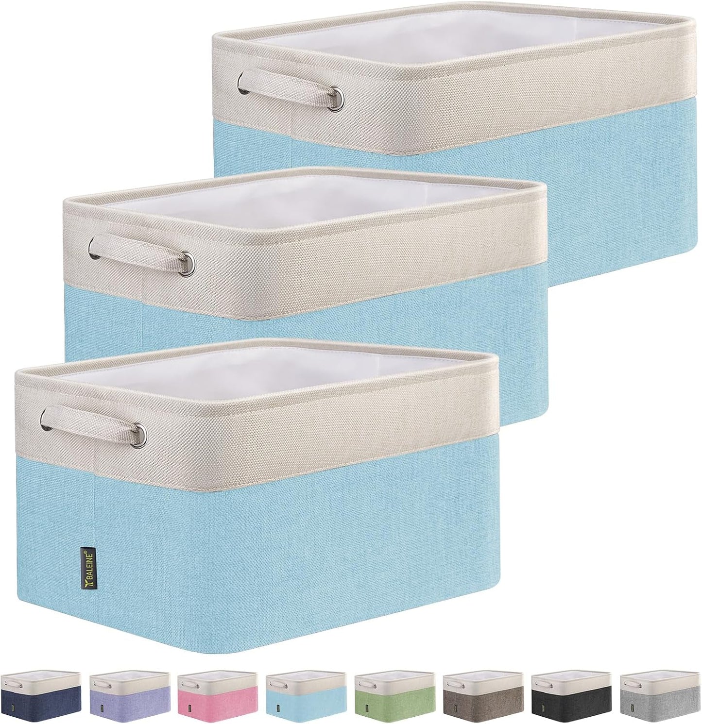 BALEINE Fabric Storage Bins for Shelves - Stylish Organizing Baskets