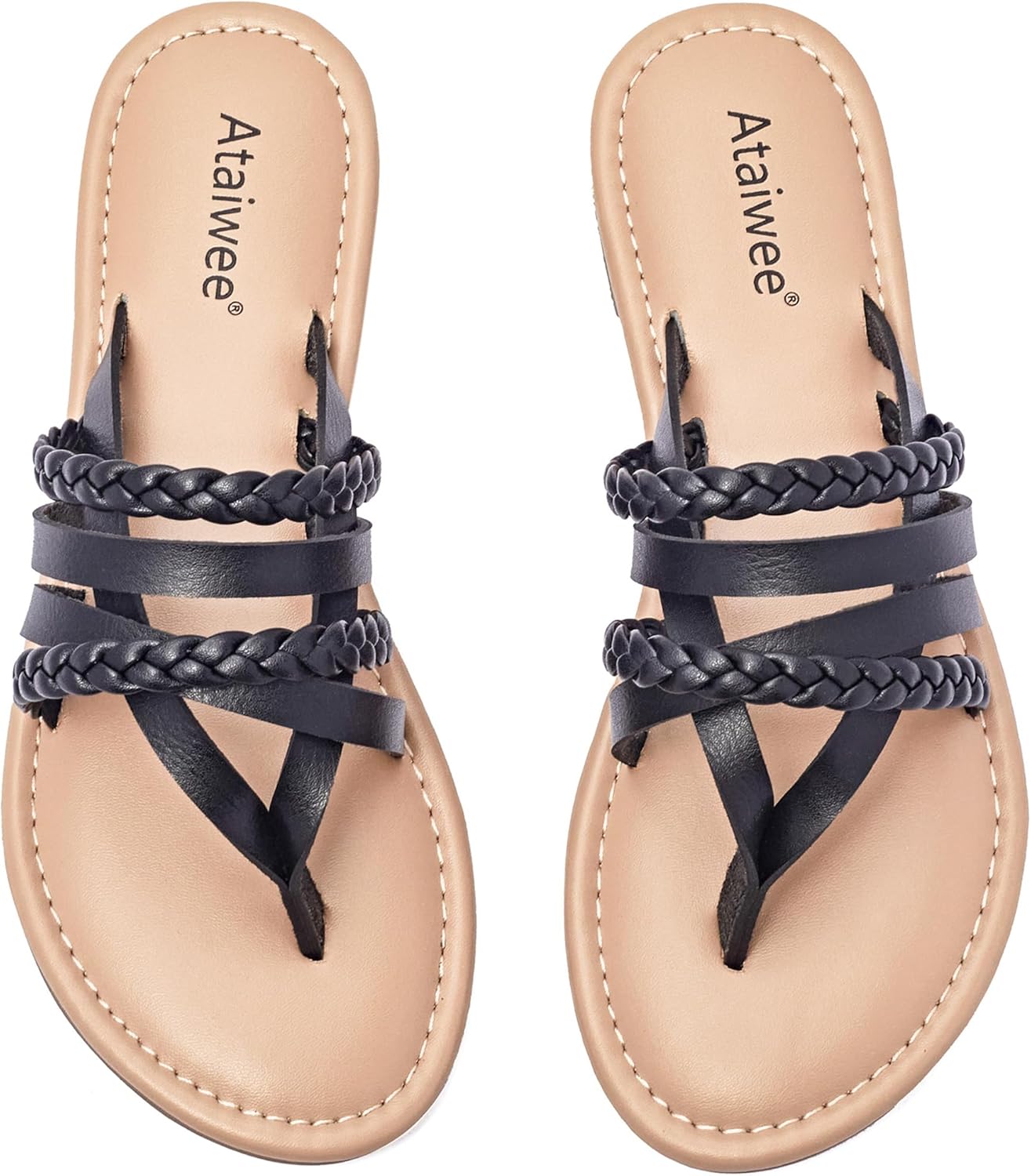 Ataiwee Women's Slide Flat Sandals for Comfortable Summer Wear