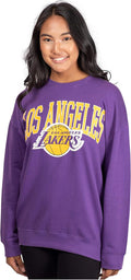 Women's NBA Oversized Distressed Fleece Pullover Sweatshirt - Soft