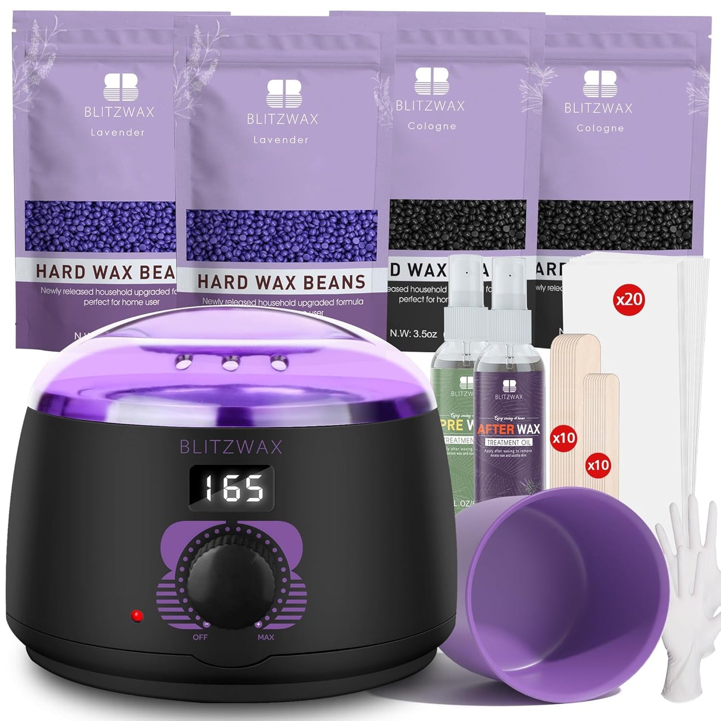 BLITZWAX Brazilian and Bikini Waxing Kit for Effortless Hair Removal