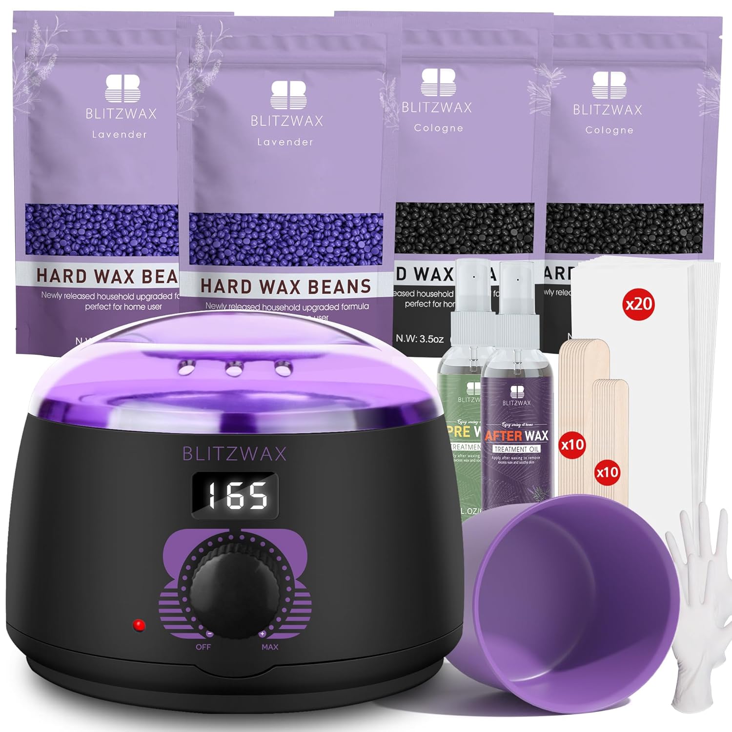 BLITZWAX Brazilian and Bikini Waxing Kit for Effortless Hair Removal