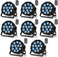 Rechargeable Par Lights RGBW 4-in-1 LED Uplights 8 Pack - Battery
