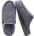 Mens Slippers with Arch Support Stripe Faux Fur - Memory Foam