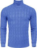 COOFANDY Men's Slim Fit Turtleneck Sweater - Cozy Slim Cable Knit