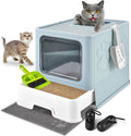 Cat Litter Box with Litter Mat - Foldable Extra Large Enclosed Drawer