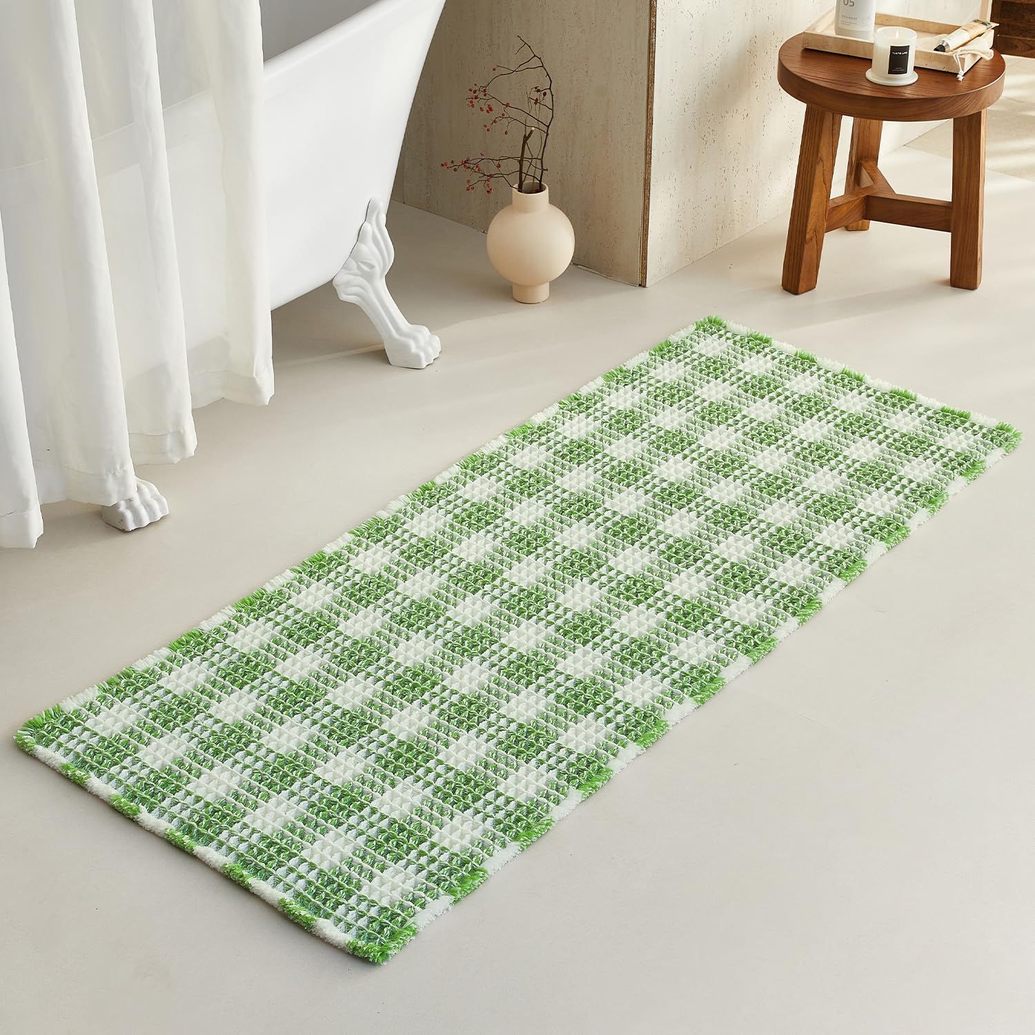 Waffle Runner Rug Bathroom Non Slip Washable Absorbent Mat