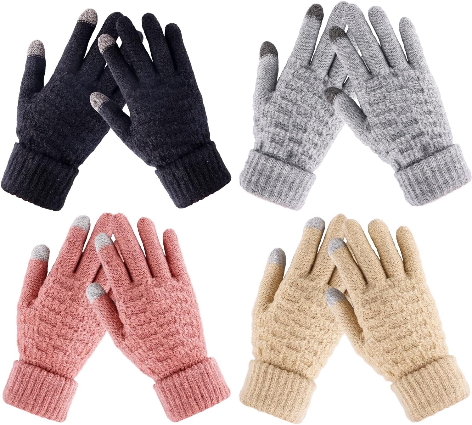 Stay Warm & Stylish: Yafeite 4 Pairs Touchscreen Gloves