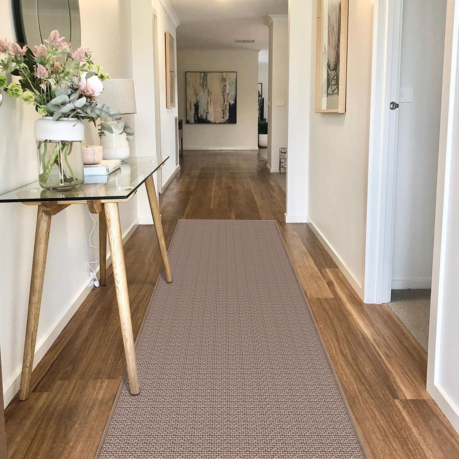 GOYLSER Kitchen Runner Rugs Non Skid Washable Jute Carpet