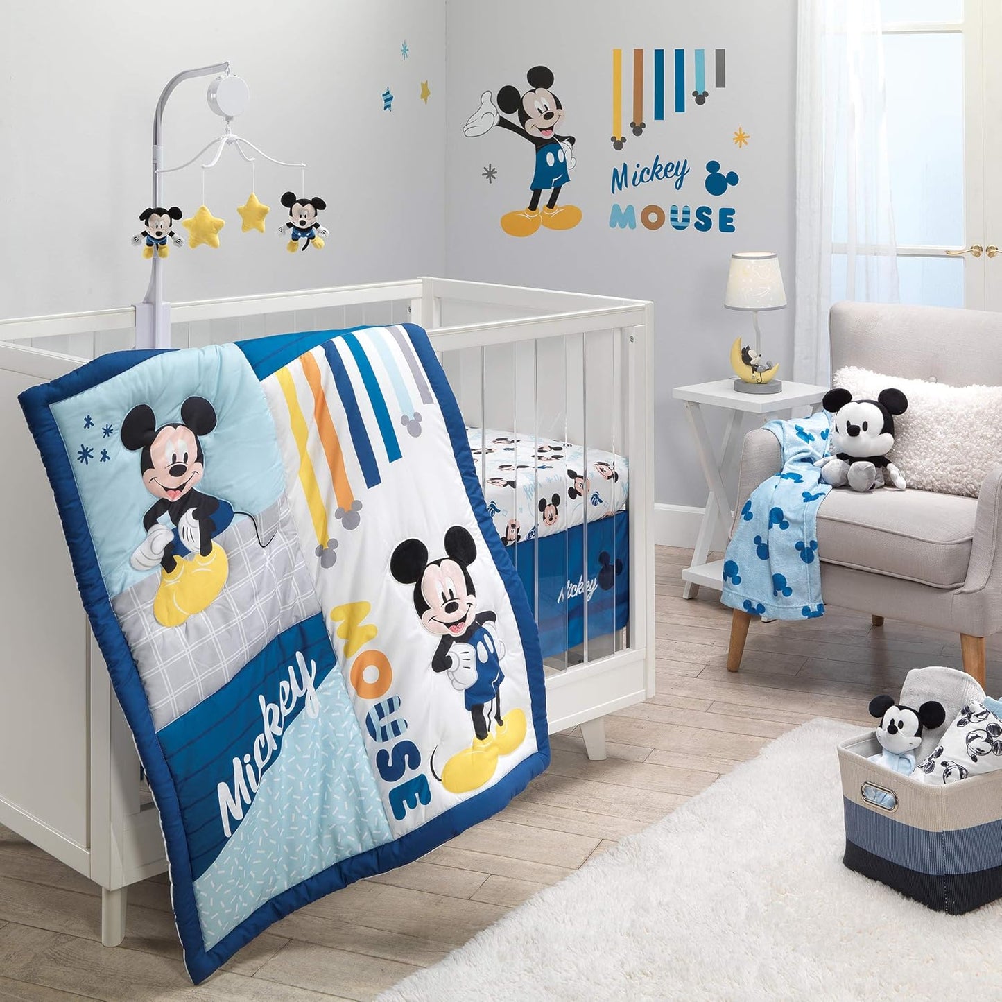 Mickey Mouse 3-Piece Blue Crib Bedding Set for Your Nursery