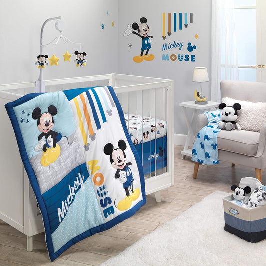 Mickey Mouse 3-Piece Blue Crib Bedding Set for Your Nursery