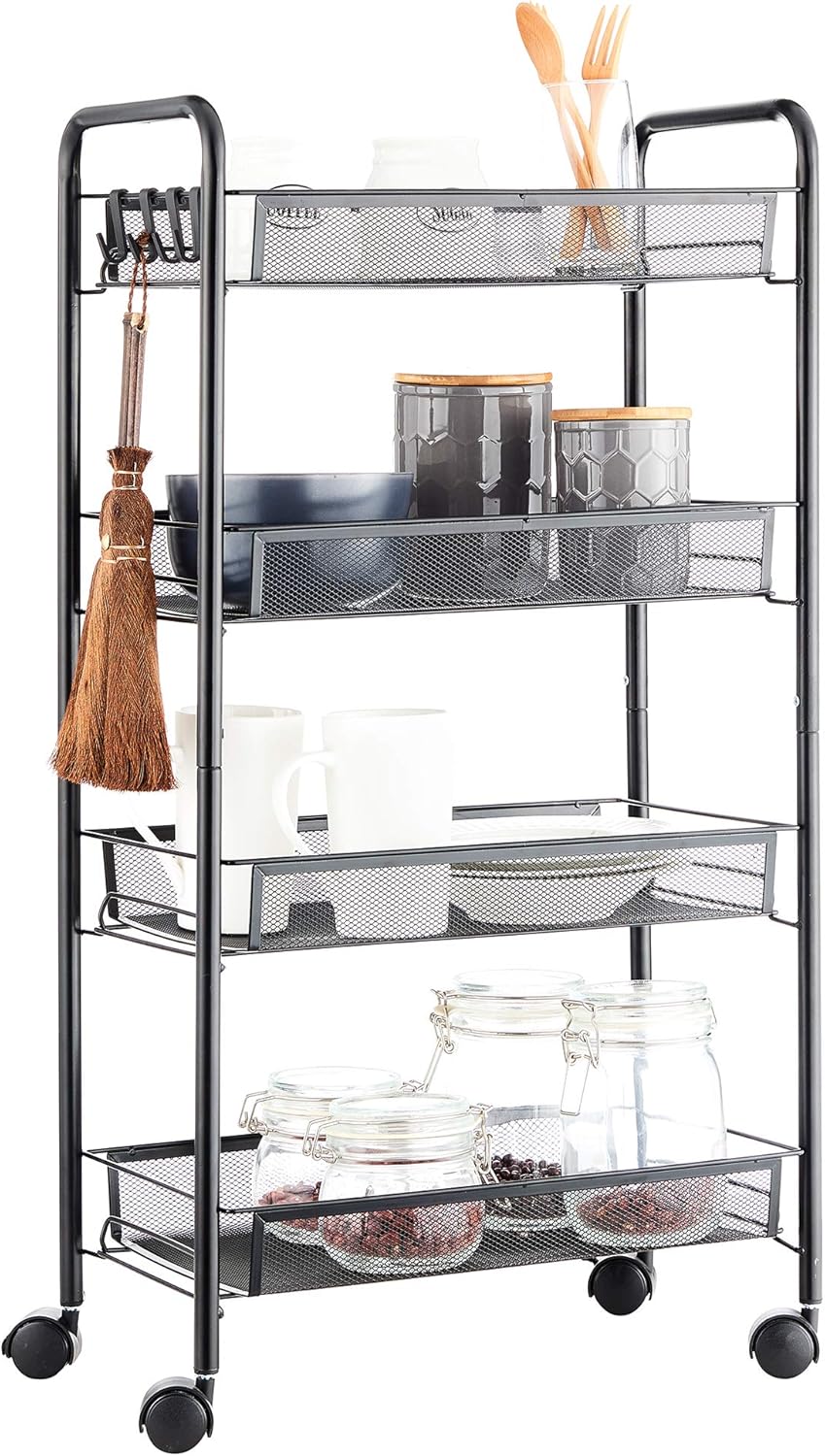 JANE EYRE Rolling Utility Storage Rack Cart for Home Organization