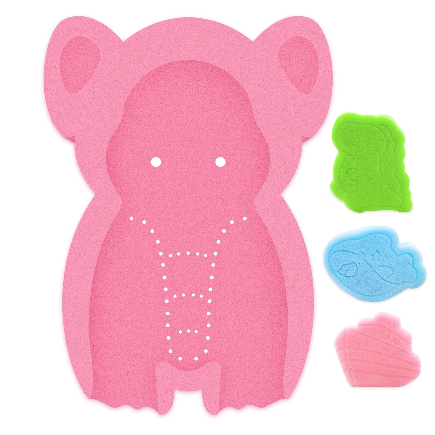 Soft Pink Infant Bath Sponge: Comfy, Skid-Proof!