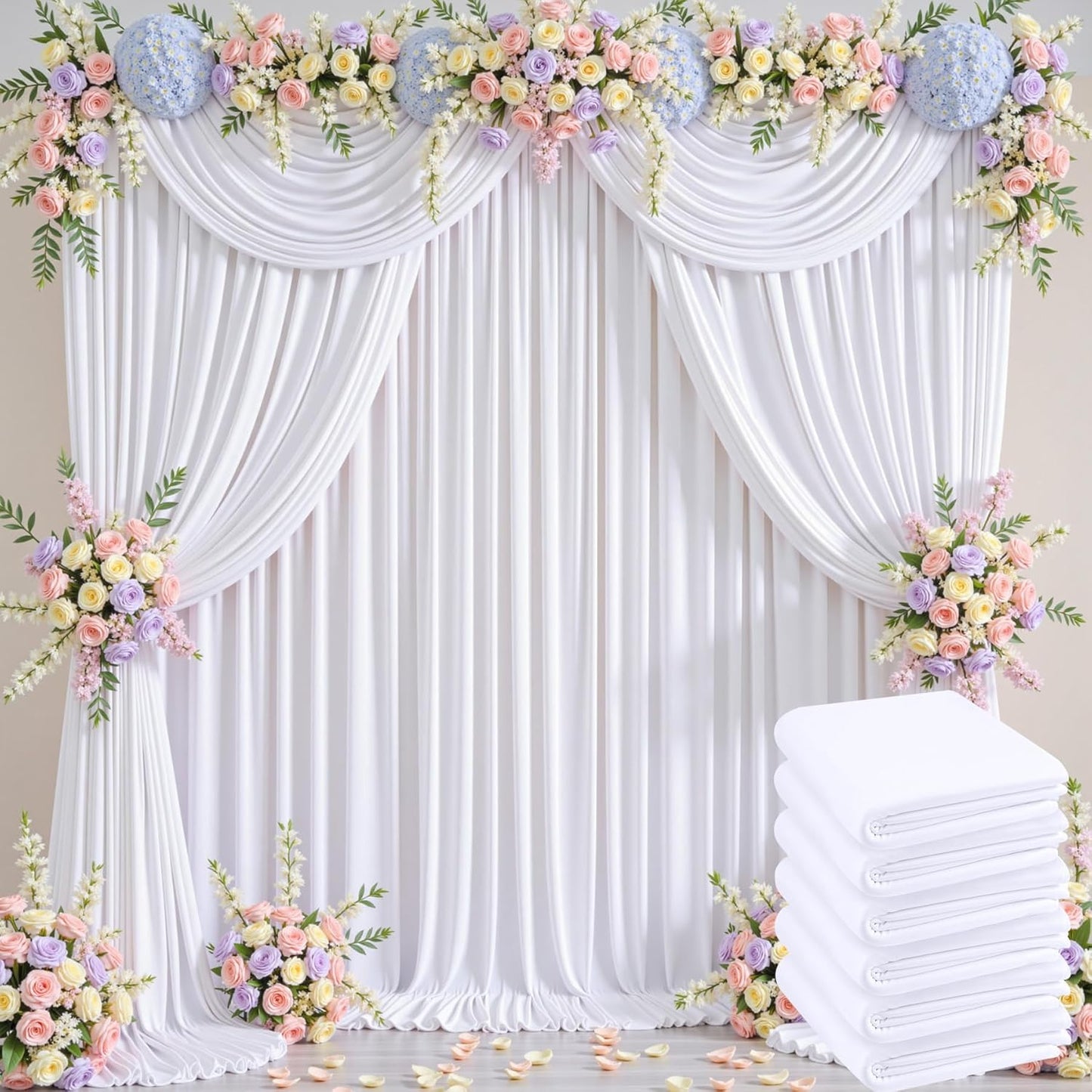 30ftx12ft White Backdrop Curtains for Stunning Events