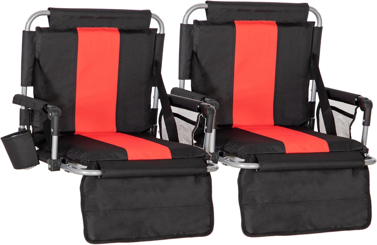 LET'S CAMP Folding Stadium Seat Chair with Cup Holder and Hooks