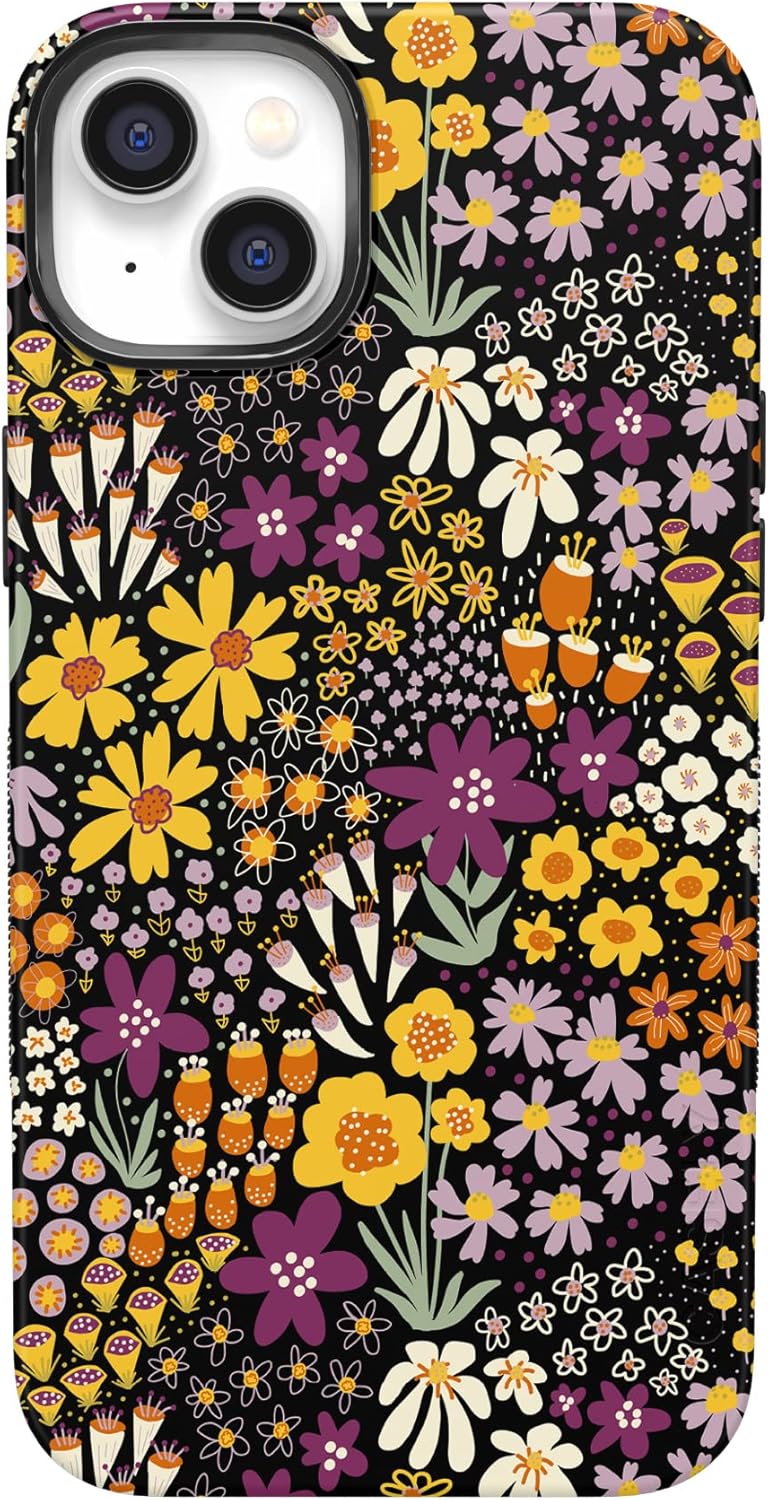 Casely iPhone 15 Case - Bold Plum Floral Design with Protection